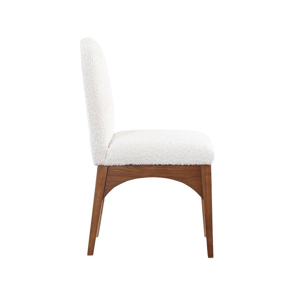 Alt View 3. Meridian Furniture - Waldorf Cream Boucle Fabric Dining Chair - Beige.