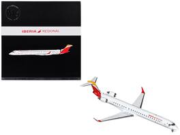 GeminiJets - Bombardier CRJ1000 Commercial Aircraft Iberia Regional (EC-MVZ) Tail Gemini 200 Series 1/200 & Airplane - White with Red