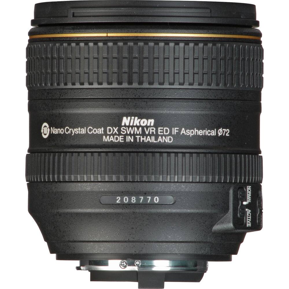 Nikon  
Nano Crystal Coat DX SWM VR ED IF Aspherical Ø72  
MADE IN THAILAND  
208770  
NORMAL ACTIVE