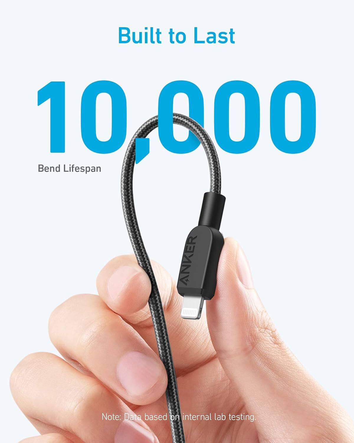 Built to Last  
10,000 Bend Lifespan  
ANKER  
Note: Data based on internal lab testing.