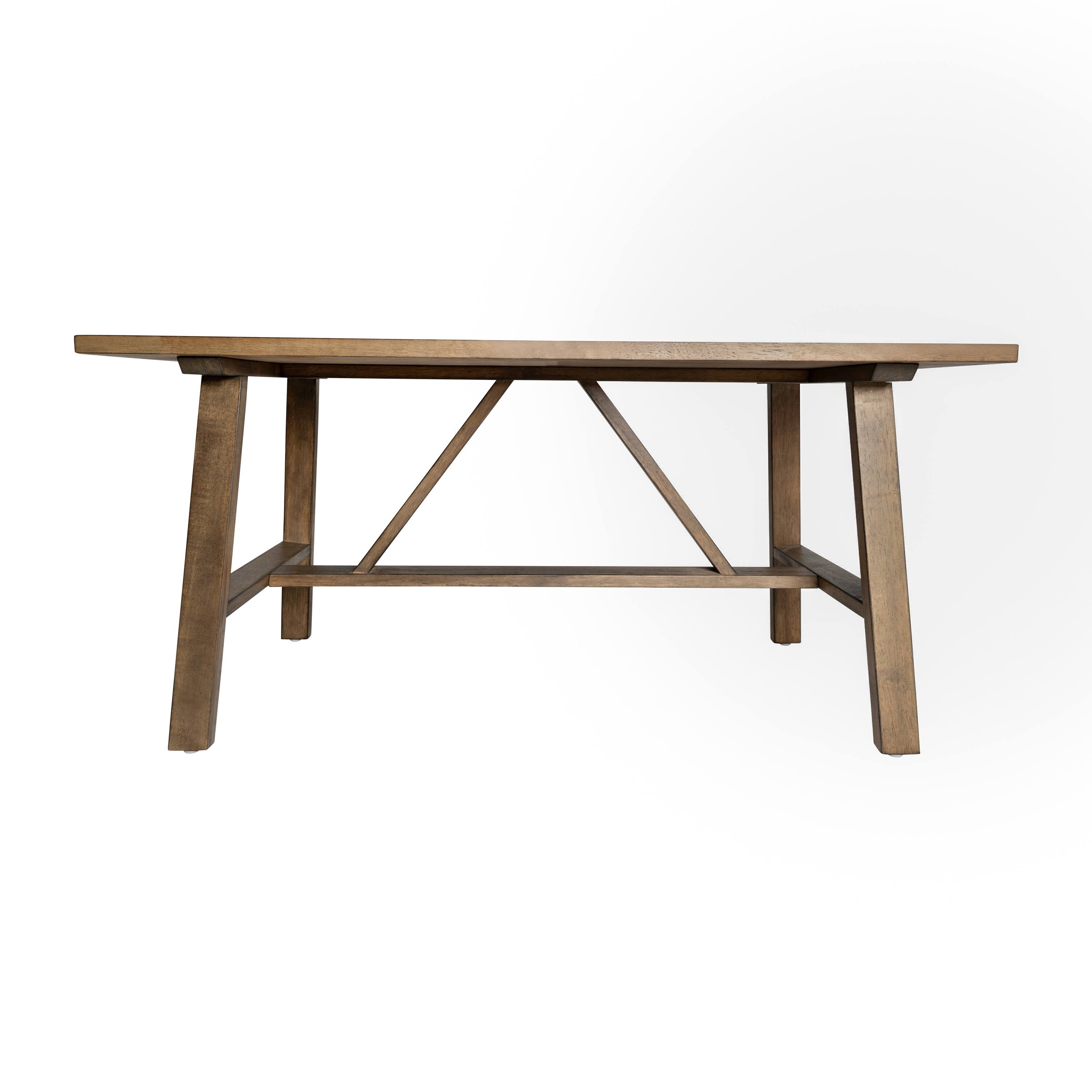 Alt View 8. Emma + Oliver - Saul Solid Wood Farmhouse Trestle Coffee Table - Rustic Brown.
