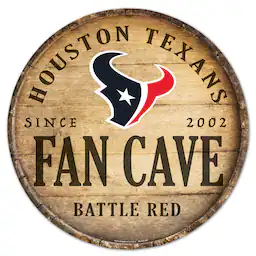 14" Fan Cave Circular Wood Sign