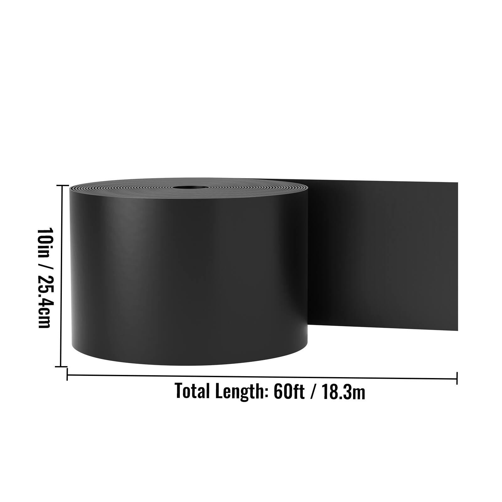 10in / 25.4cm  
Total Length: 60ft / 18.3m