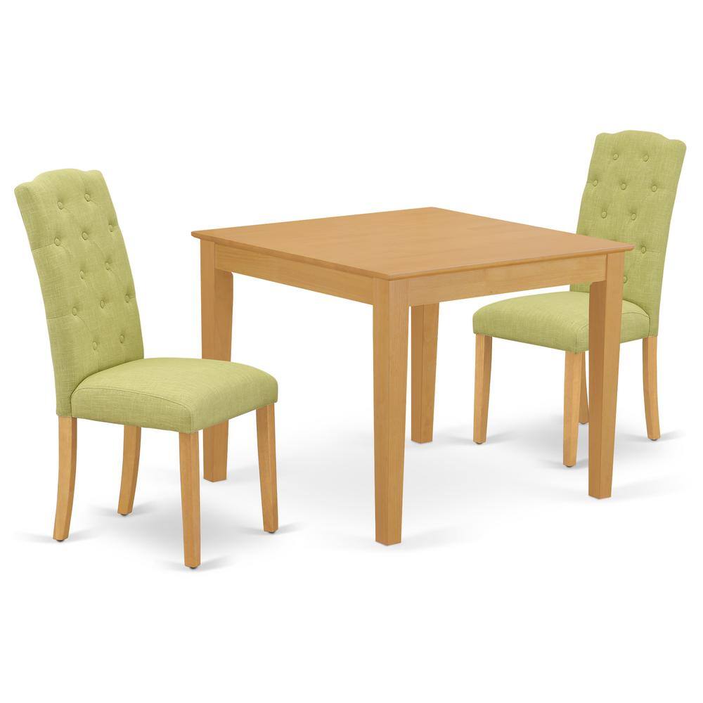 Back. East West Furniture - Dining Room Set Oak - Brown.