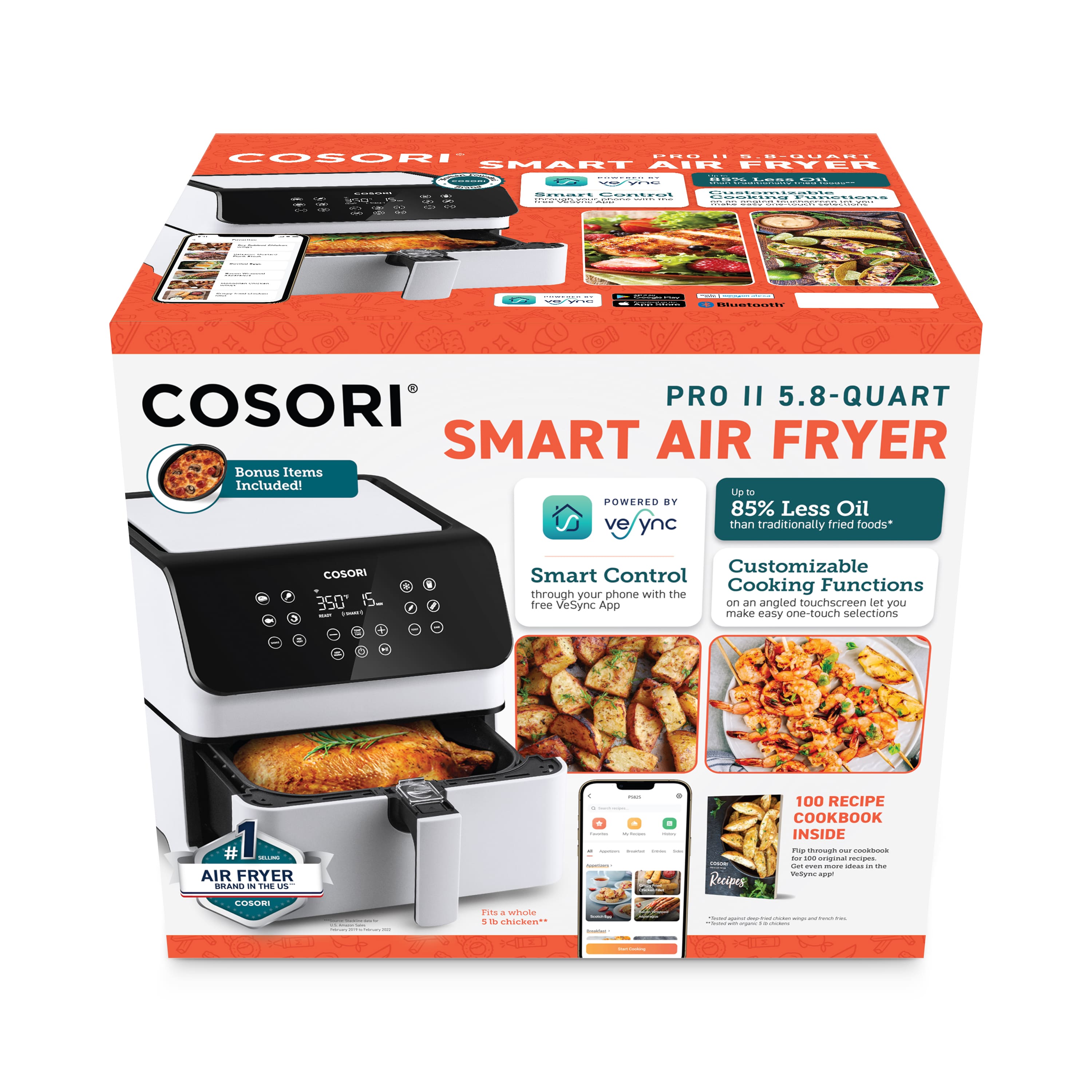 Alt View Zoom 14. Cosori - Pro II 5.8-Quart Smart Air Fryer - White.