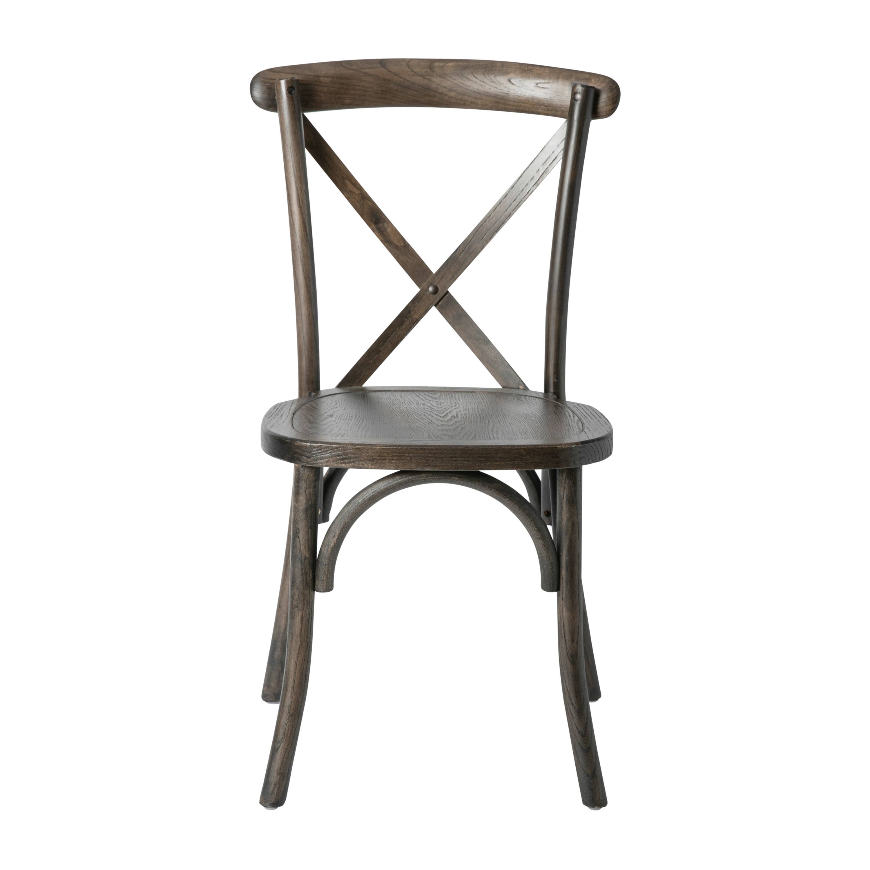 Alt View 9. Emma + Oliver - Stackable Wood Cross Back Dining Chair - Early American.