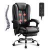 Front. Spaco - Spaco Executive Office Massage Chair with Heat with 6 Vibration Points, Foot Rest, Padded Armrests, Reclining Backrest - Black.