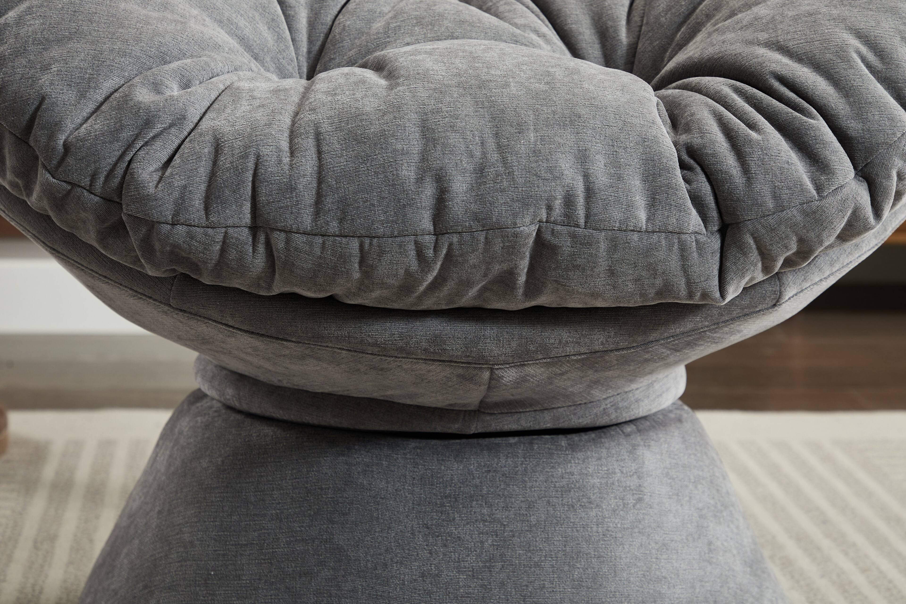 Alt View 7. GOODSILO - Swivel Accent Chair - 360° Barrel Papasan Chair for Living Room Bedroom - Dark Grey.