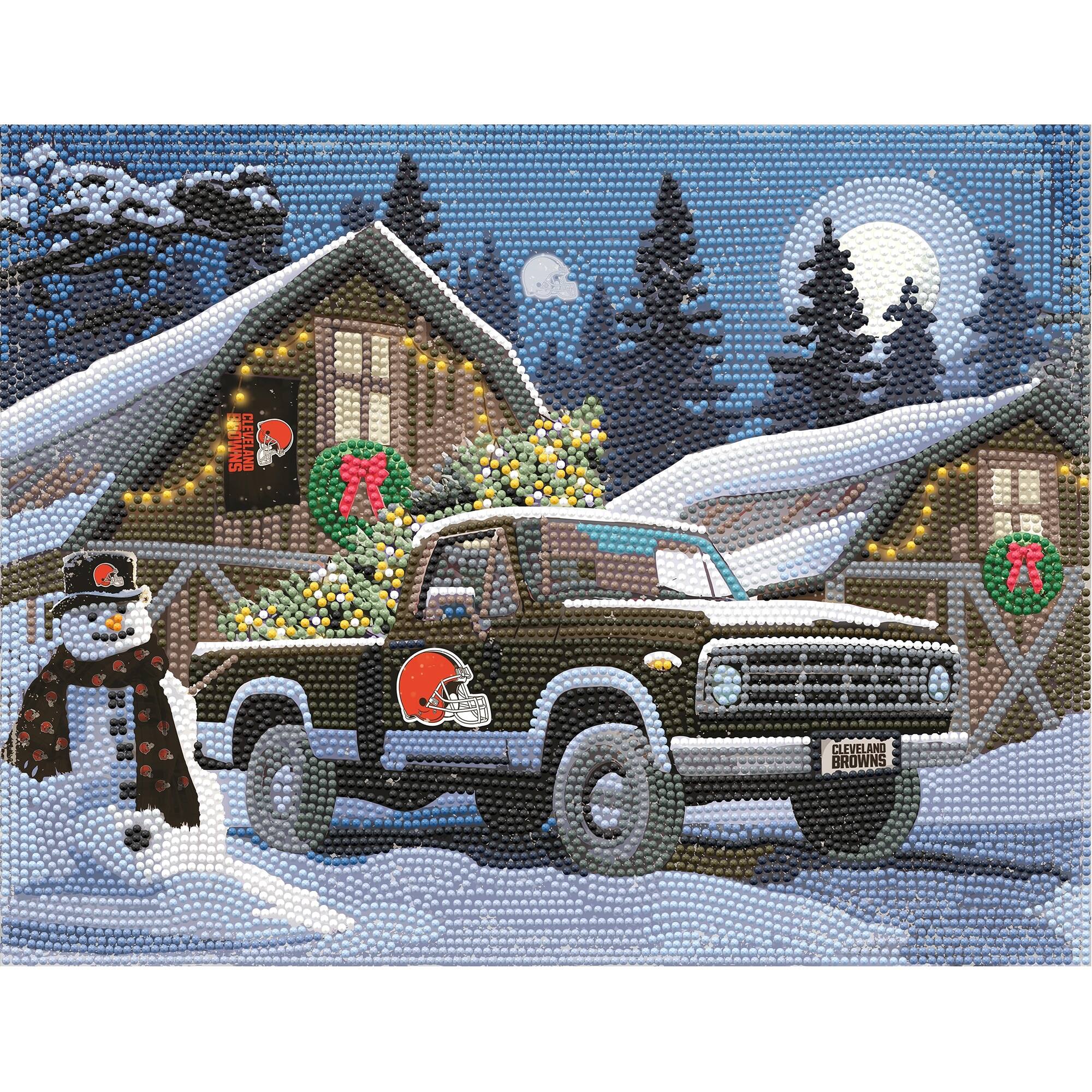 Sporticulture - Cleveland Browns Winter Truck Diamond Art Holiday Craft Kit - Multicolor