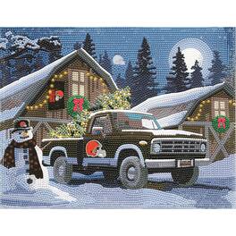 Sporticulture - Cleveland Browns Winter Truck Diamond Art Holiday Craft Kit - Multicolor