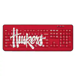 Keyscaper - Nebraska Huskers Solid Design Wireless Keyboard - Multicolor