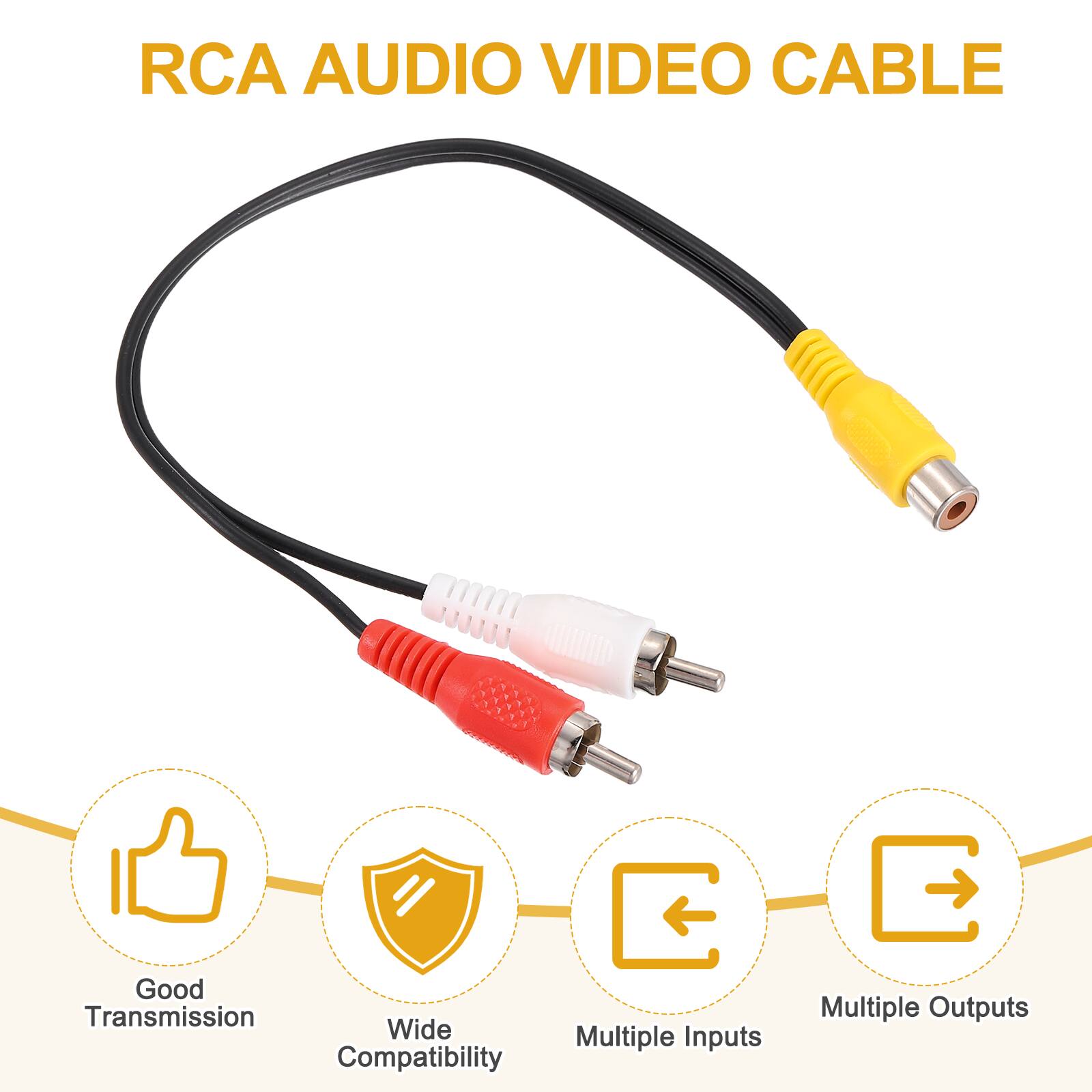 RCA AUDIO VIDEO CABLE

- Good Transmission
- Wide Compatibility
- Multiple Inputs
- Multiple Outputs