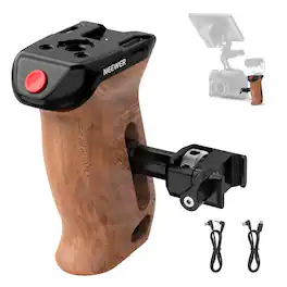 Neewer - Wooden Side Handle with Record Start/Stop Trigger, NATO Clamp, 22lb Load, CA123