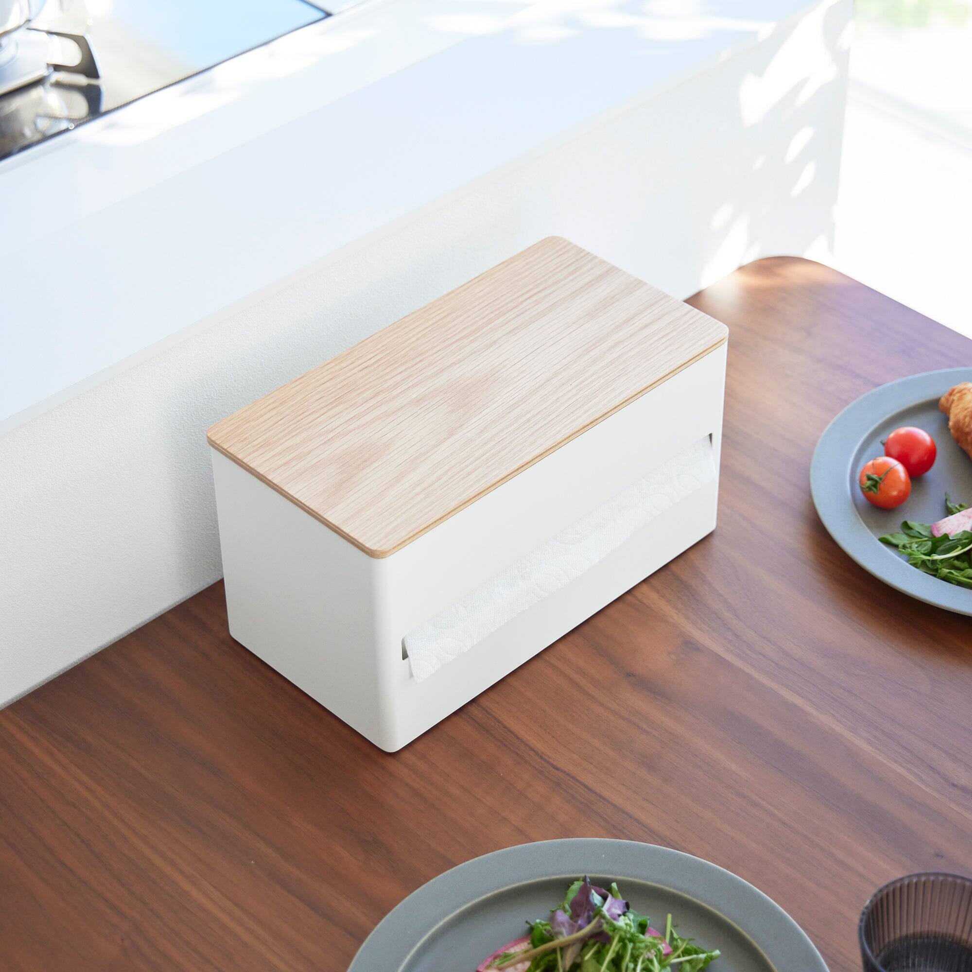 Alt View 5. Yamazaki Home - Paper Towel Dispenser - Steel + Wood - Ash.