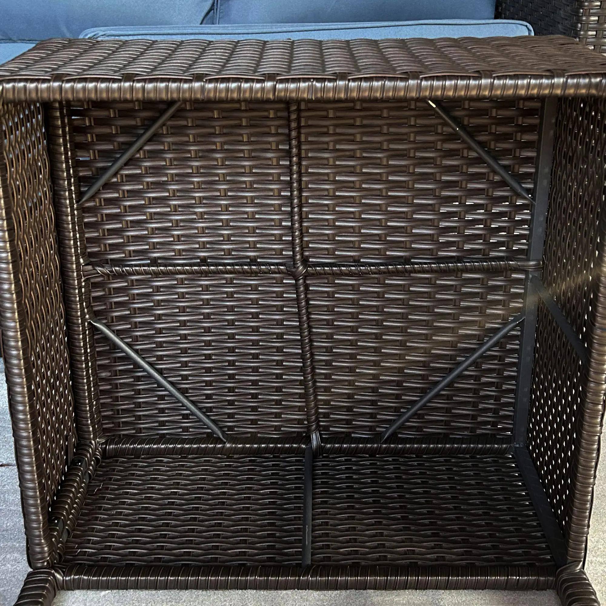 Left. Resenkos - Resenkos 7 seats rattan patio furniture set, Outdoor Sectional Furniture, PE Rattan, Brown - Brown.