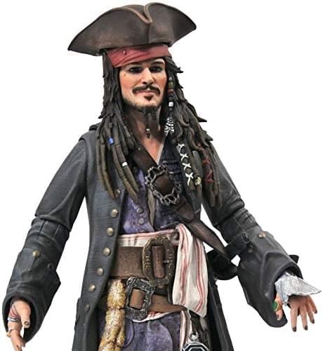 Alt View 1. Diamond Select Toys - Pirates of the Caribbean Jack Sparrow 7 Inch Action Figure - Black.