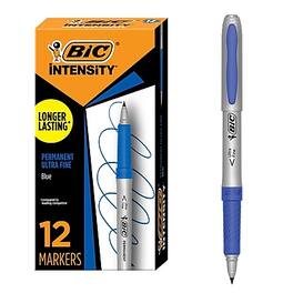 BIC - Intensity Permanent Markers, Ultra Fine Tip, 12/Pack (GPMU11BE) - Blue