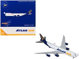 GeminiJets - Boeing 747-8F Commercial Aircraft Atlas Air - Apex Logistics (N863GT) Tail Interactive Series 1/400 - White with Blue