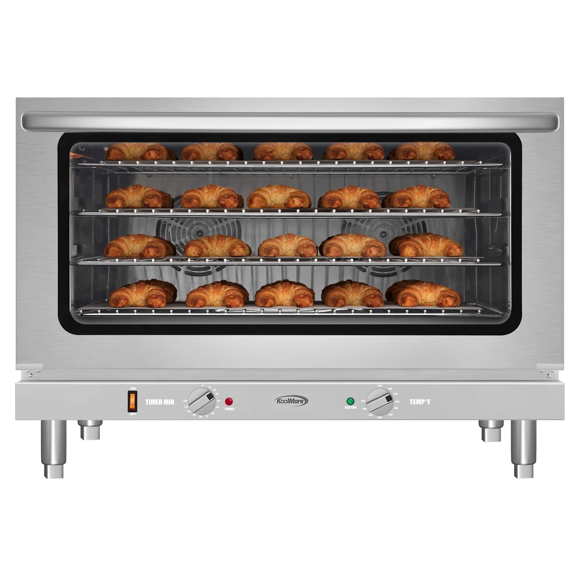 Koolmore - Countertop Convection Oven, Holds Full Size Pans, 4 Racks and 3500W of Power, 240V in Stainless-Steel (KM-CTCO-44) - Stainless Steel