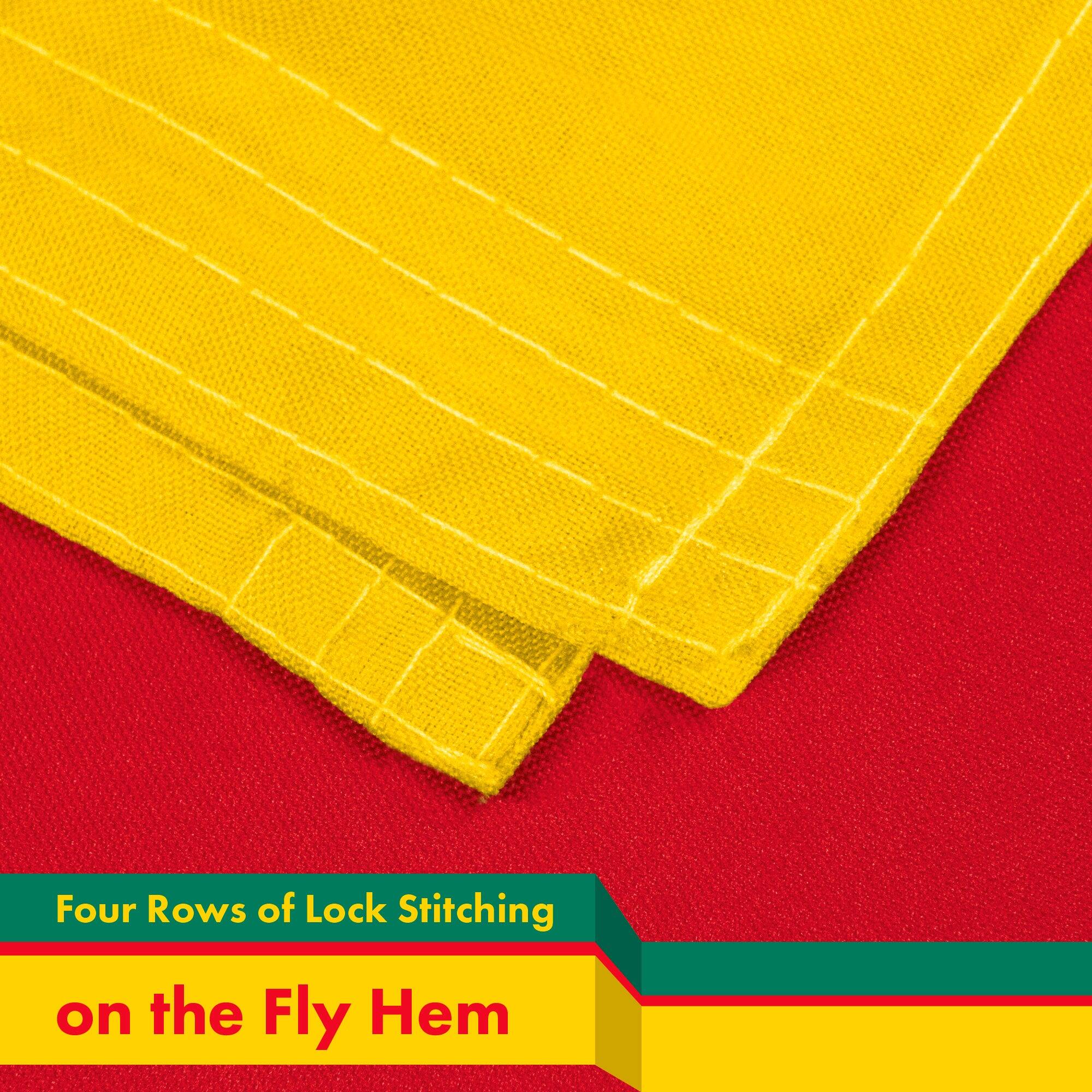 Four Rows of Lock Stitching on the Fly Hem