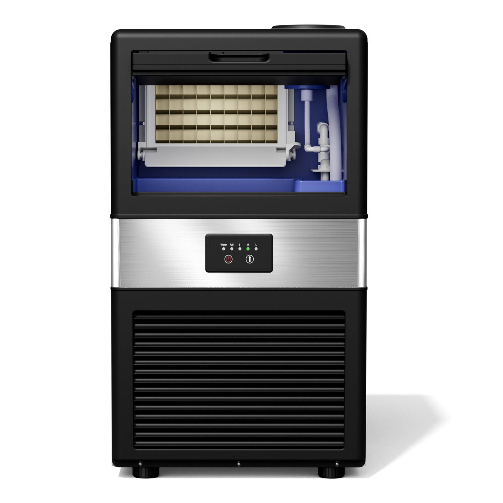 Front. Jeremy Cass - 120V 60 Hz Freestanding Ice Makers with Automation, Ice Full Sensing Plate - Black.