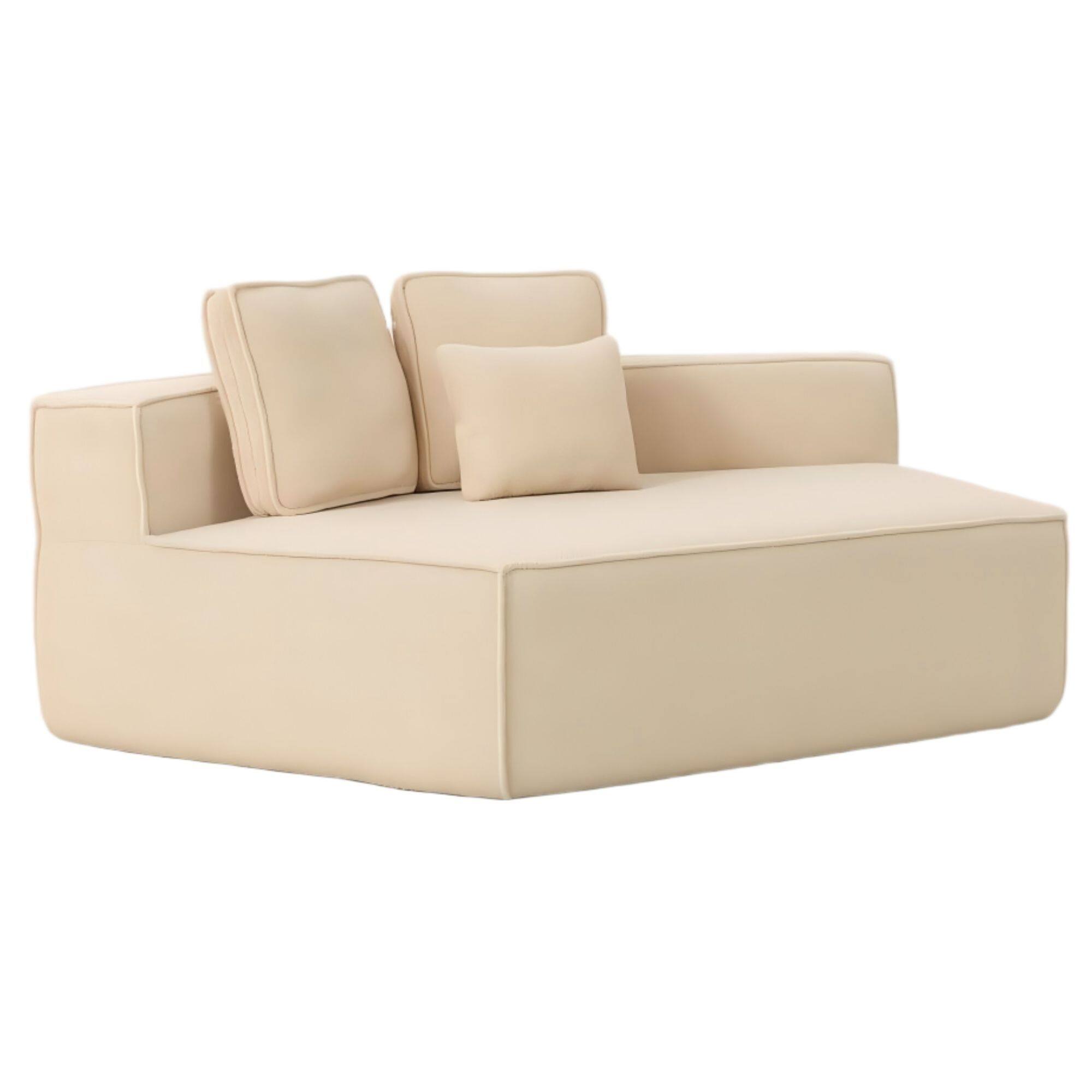 Alt View 7. GOODSILO - Soft Teddy Fleece Single Sofa Chair with Wide Seat and Back Cushions for Cozy Lounging in Small Spaces - Beige.