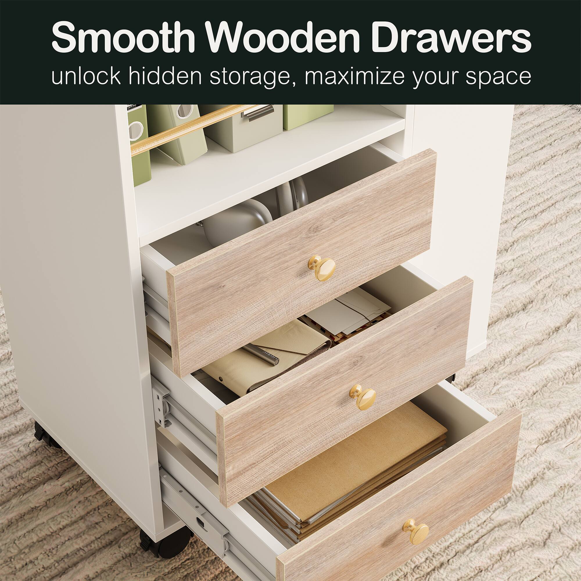 Smooth Wooden Drawers unlock hidden storage, maximize your space