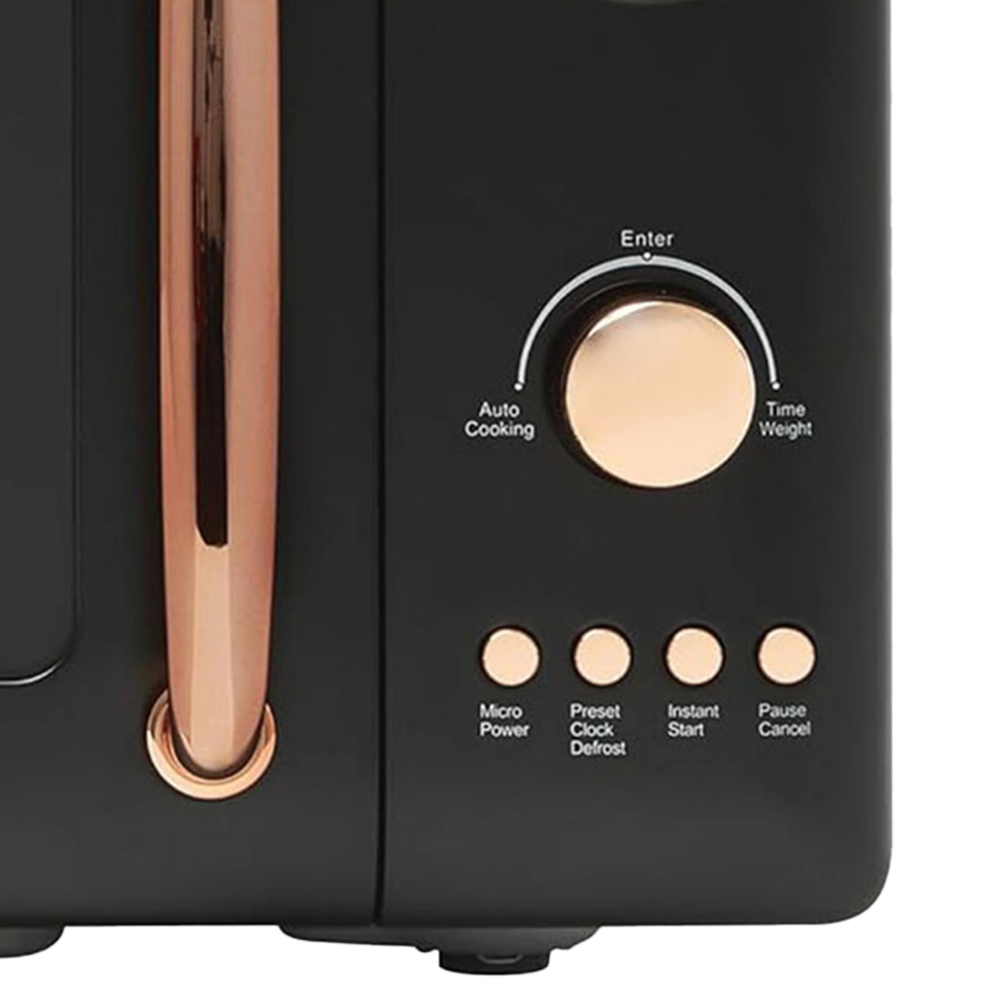 Sure, here is the corrected and grouped text from the image:

- **Enter**
- **Auto Cooking**
- **Time Weight**
- **Micro Power**
- **Preset Clock Defrost**
- **Instant Start**
- **Pause Cancel**