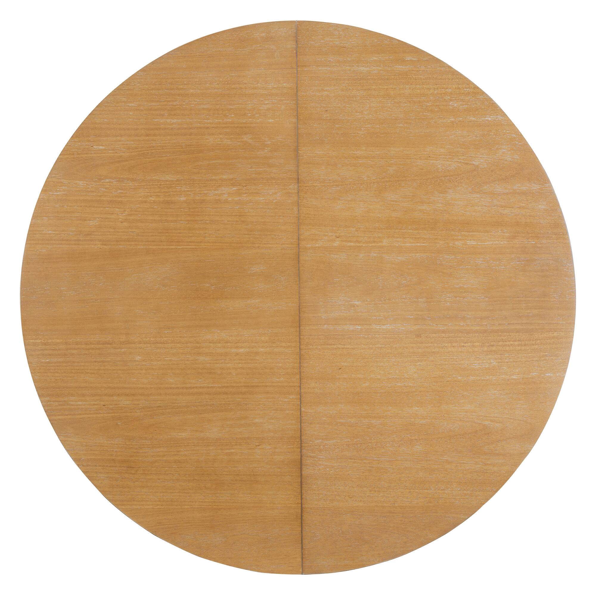 Alt View 10. Tiramisubest - 42"-58" Oval Extendable Dining Table with Middle Leaf for 6, Retro Solid Wood Round Dining Table (Natural Wood Wash) - Natural Wood Wash.