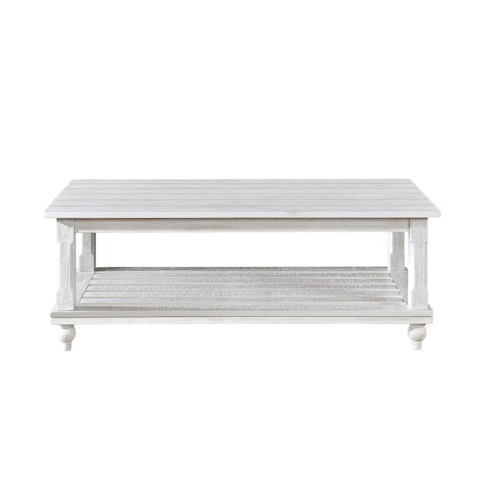 Back. New Classic Furniture - Cade 3-Piece Wood Occasional Table Set in White - White.