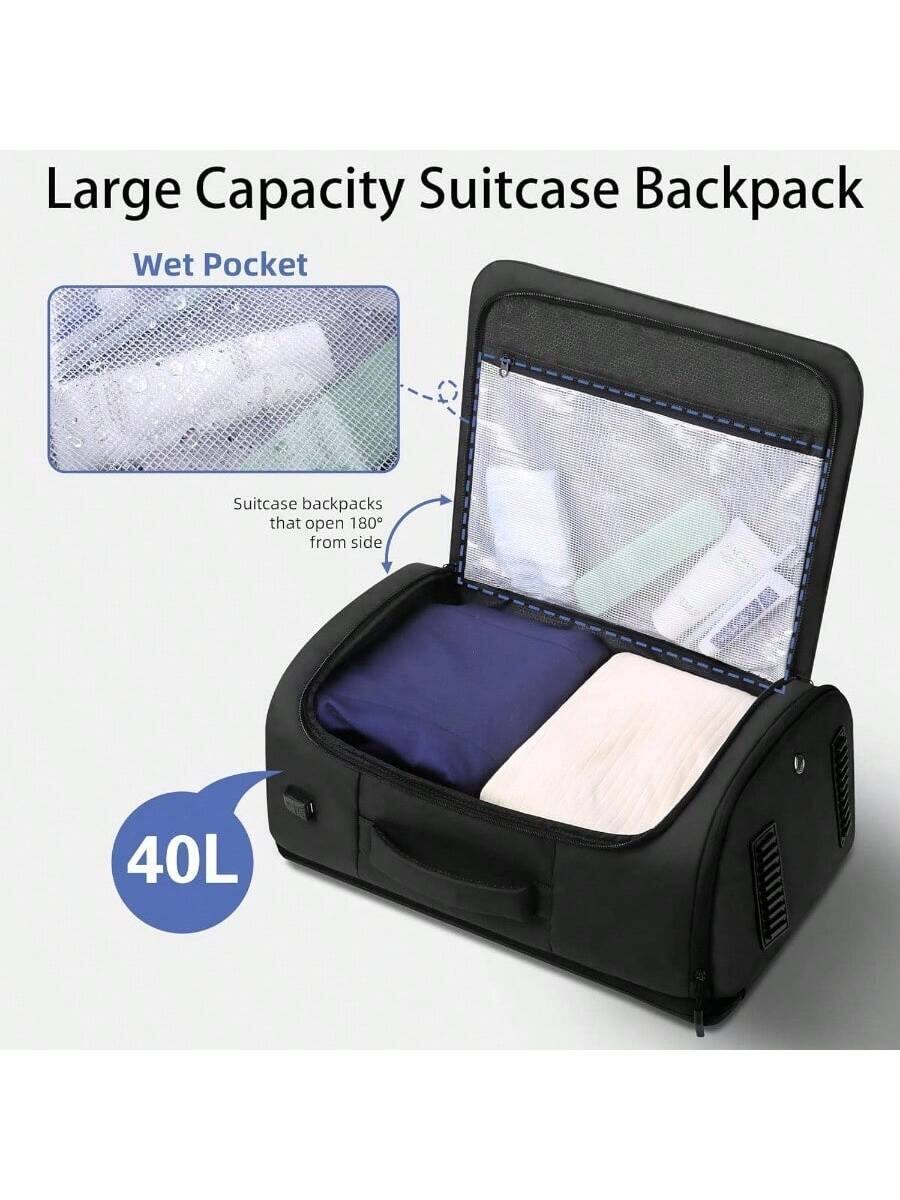 Large Capacity Suitcase Backpack

Wet Pocket

Suitcase backpacks that open 180° from side

40L