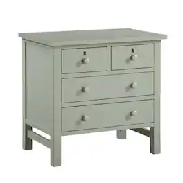 FurniFact - Antique Nightstand with 4 Storage Drawers and Casual Style - Gray