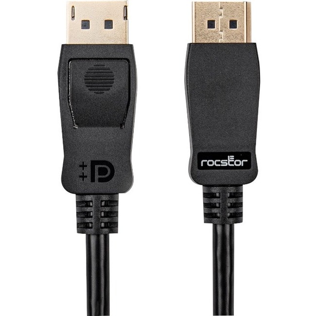 Rocstor - PREMIUM DISPLAYPORT 1.4 CABLE - 8K 60HZ - 15FT (4.6M) - DISPLAYPORT A/V CABLE FO - Black