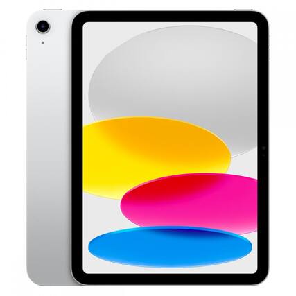 Front. Apple - 10.9-inch iPad 10th Generation (2022) Wi-Fi and Cellular 64GB (Unlocked) - Silver.