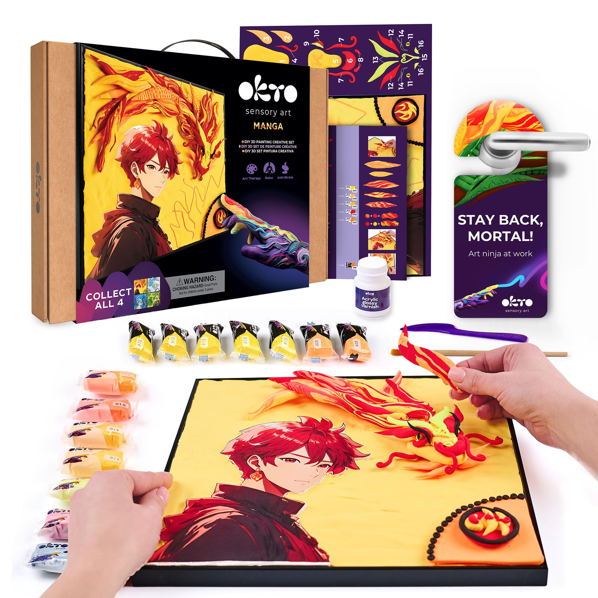 "OKTO - Manga Elements 3D Clay Canvas Kit Fire, 11.8"" x 15.7""" price history on PriceWatchPro