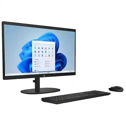 Front. HP - 22-dg00 22" AIO Desktop Intel J5040 8GB 128GB W11H w/ ION Projector - Black.