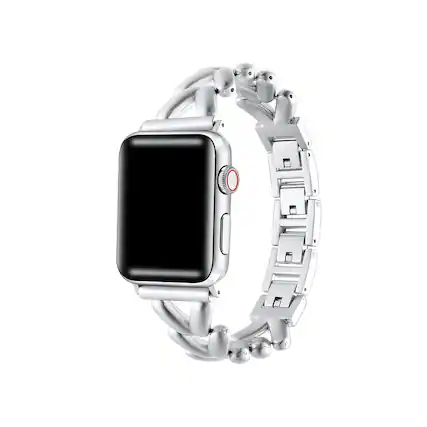 Front. Posh Tech - Caroline Metal Band for Apple Watch - Silver.