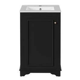 Boyel Living - 20 Inch Bathroom Vanity with Ceramic Sink Solid Wood Frame - Black