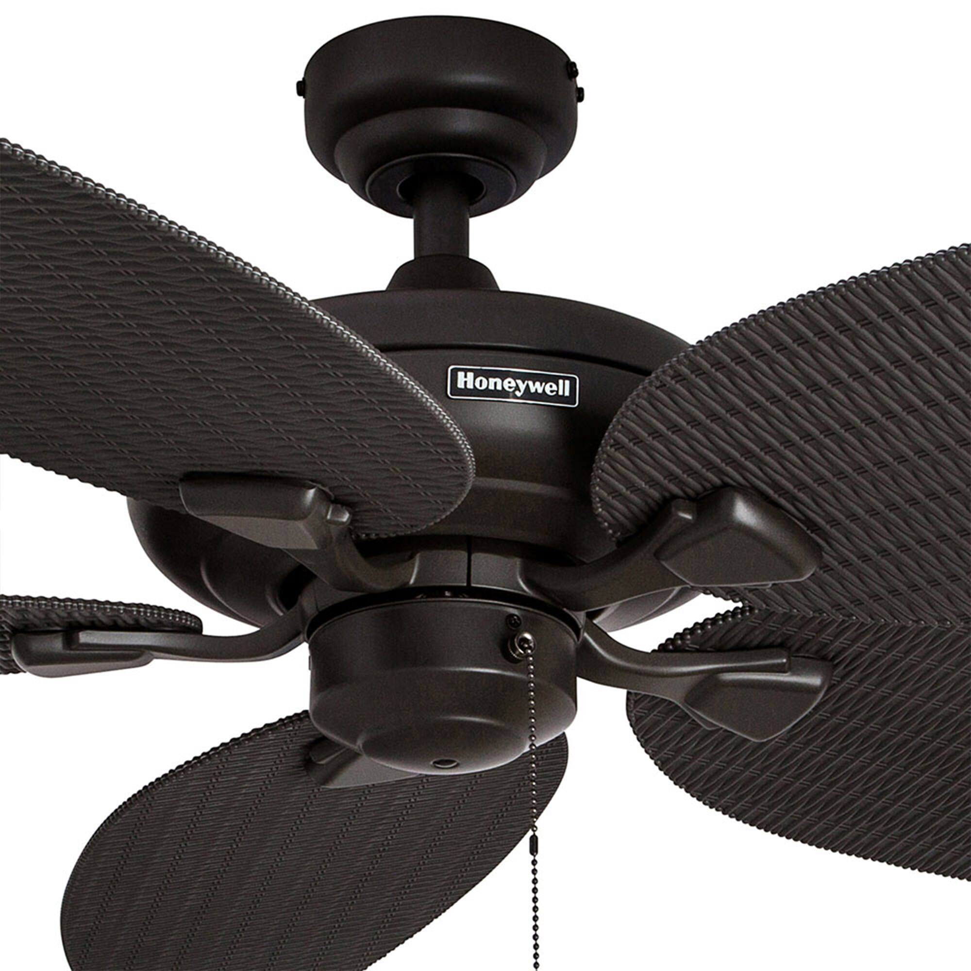 Alt View 2. Honeywell - Honeywell Duval 52-Inch Tropical Indoor Outdoor Ceiling Fan, Pull Chain, Bronze - Bronze.
