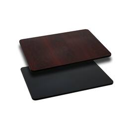 Emma + Oliver - 24"x30" Rectangular Table Top with Reversible Laminate Top - Black/Mahogany