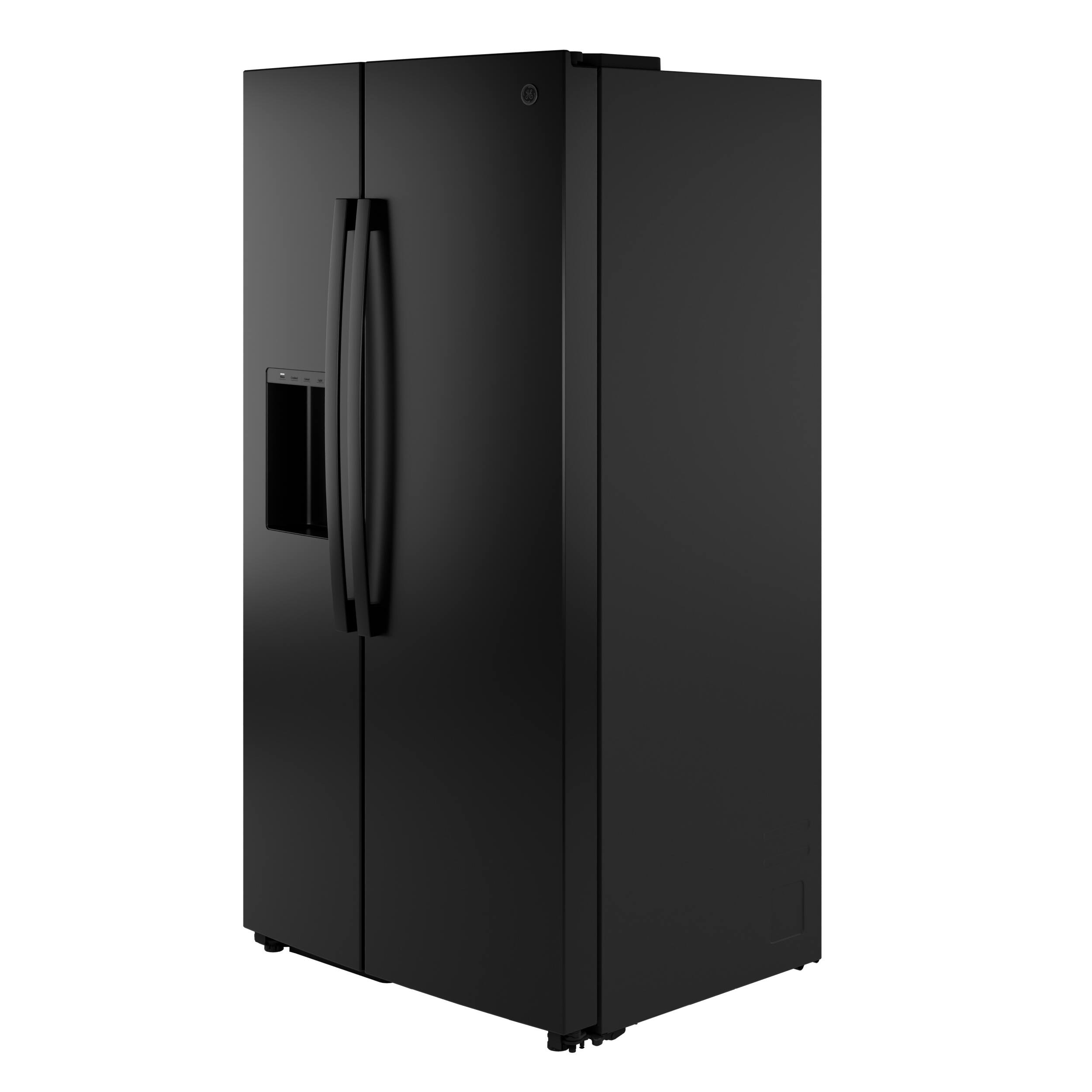 Alt View 35. GE - 36 in. Wide 23.6 Cu. Ft. Counter Depth Side-By-Side Refrigerator with Extra Tall Dispenser and In-Door Icemaker - Black.