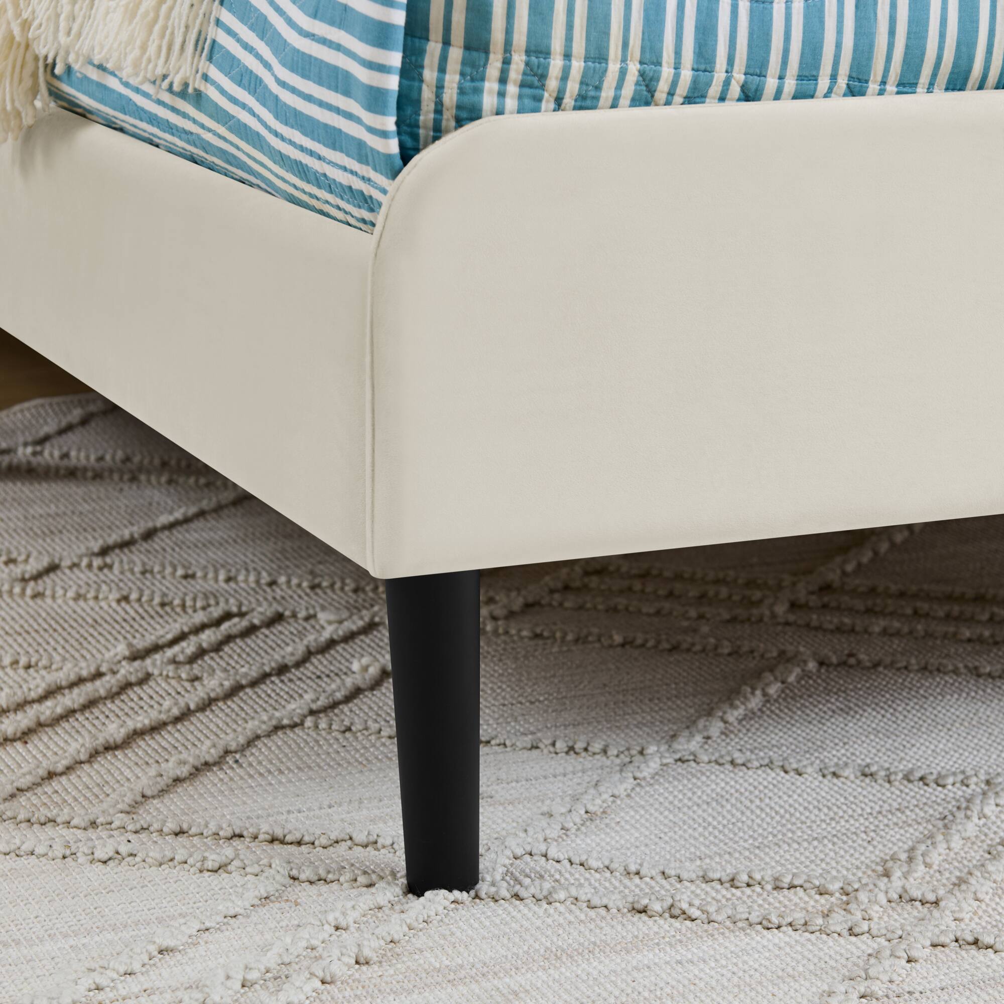 Alt View 2. GOODSILO - Full Size Upholstered Platform Bed Frame with Storage Drawers and Adjustable Sofa Functionality - Beige.