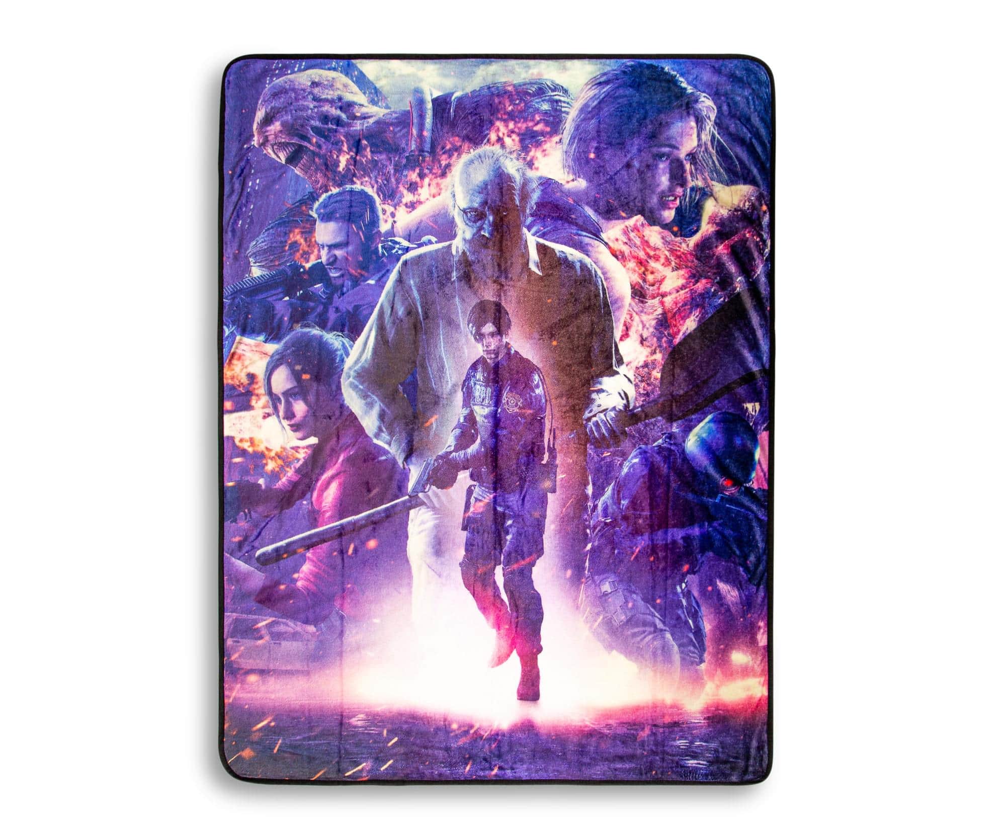 Just Funky - Resident Evil Re:Verse Characters Fleece Throw Blanket | 45 x 60 Inches - Purple