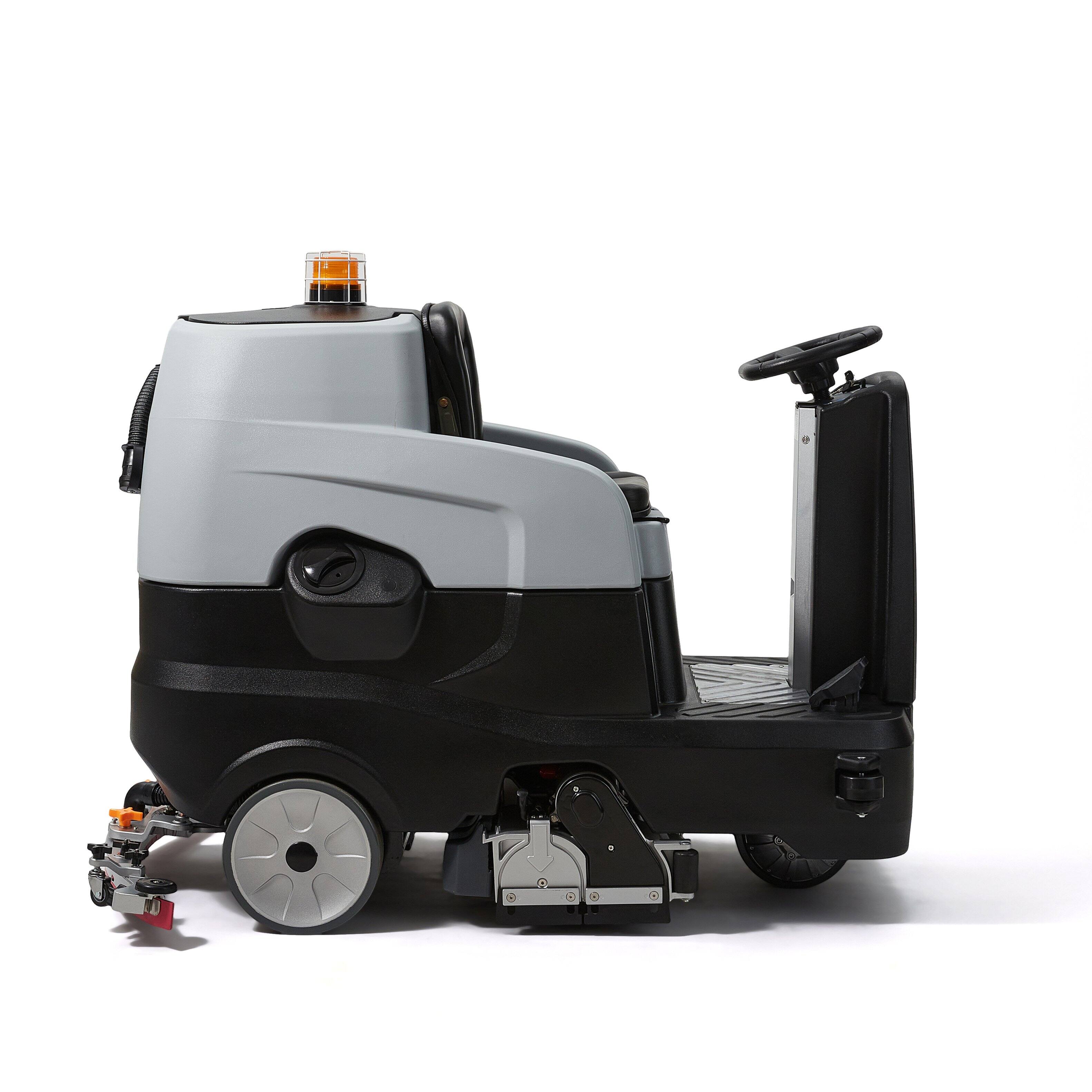 Alt View 7. Dapper Supply - Commercial Ride-On Sweep & Scrub Floor Sweeper Scrubber, 31.5" Path, 42.5 Gal Tank, 24V Battery - Grey.