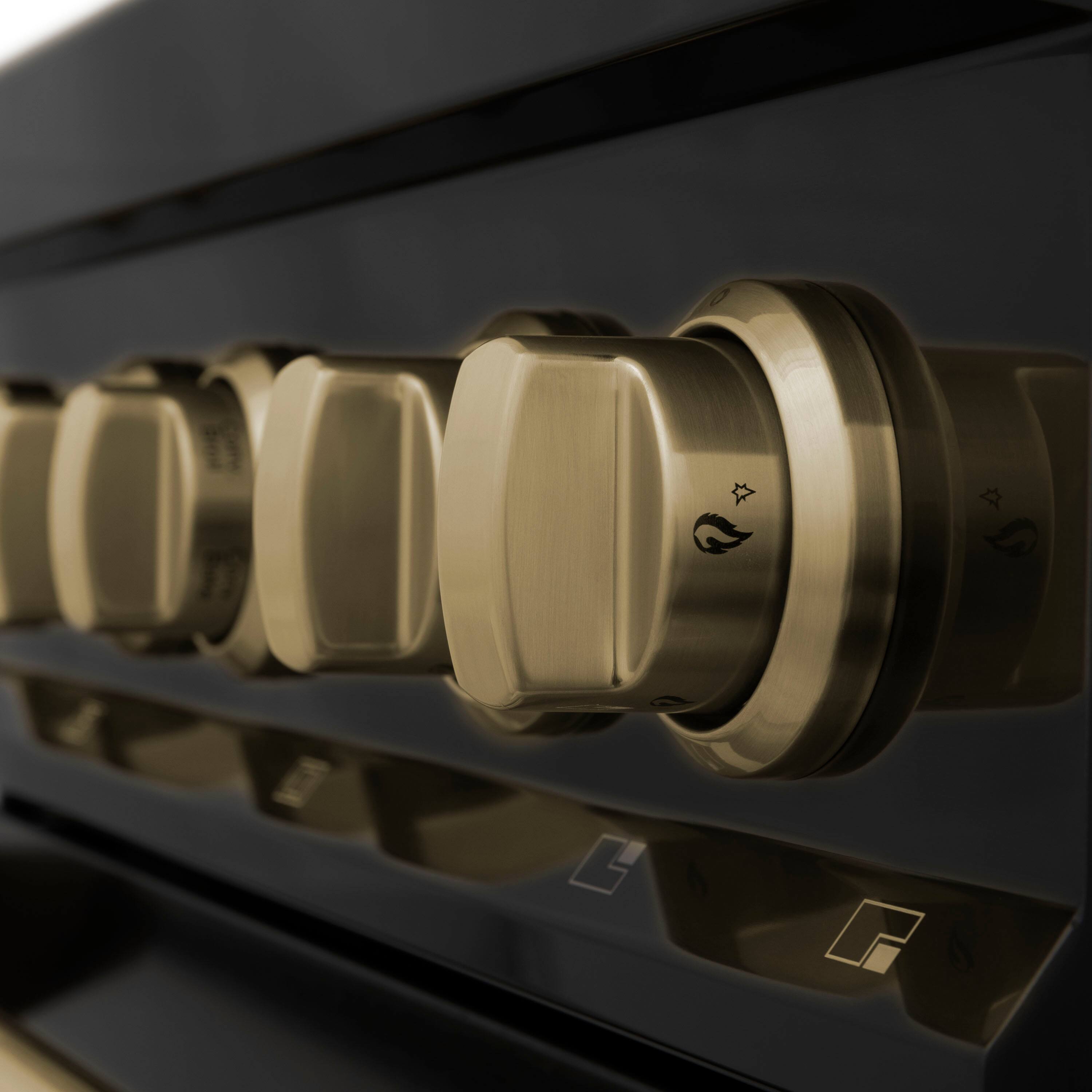 Alt View 3. ZLINE - Autograph 30" Legacy Dual Fuel Range with Bronze Accents (RABZ-30-CB) - Black.