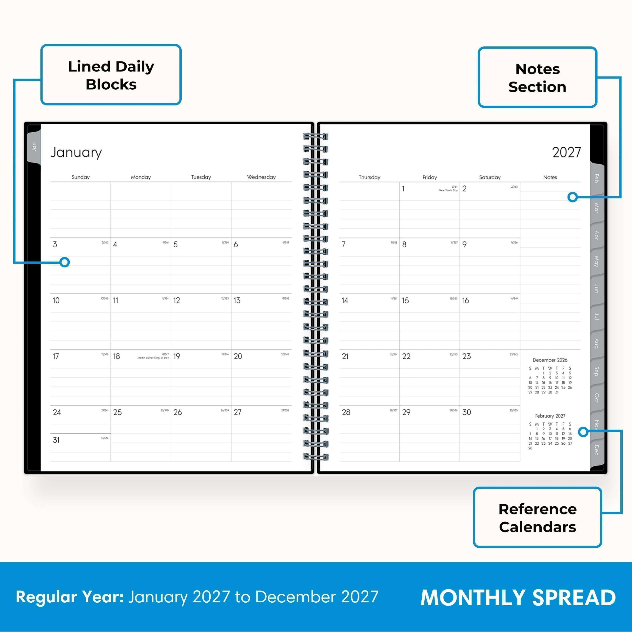 Blue Sky 2027 Weekly & Monthly Planner Calendar, 7