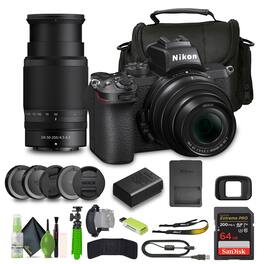 Nikon - Z50 Compact Lightweight Mirrorless Camera with 16-50mm and 50-250mm Lenses (1632) Bundle (International Version)