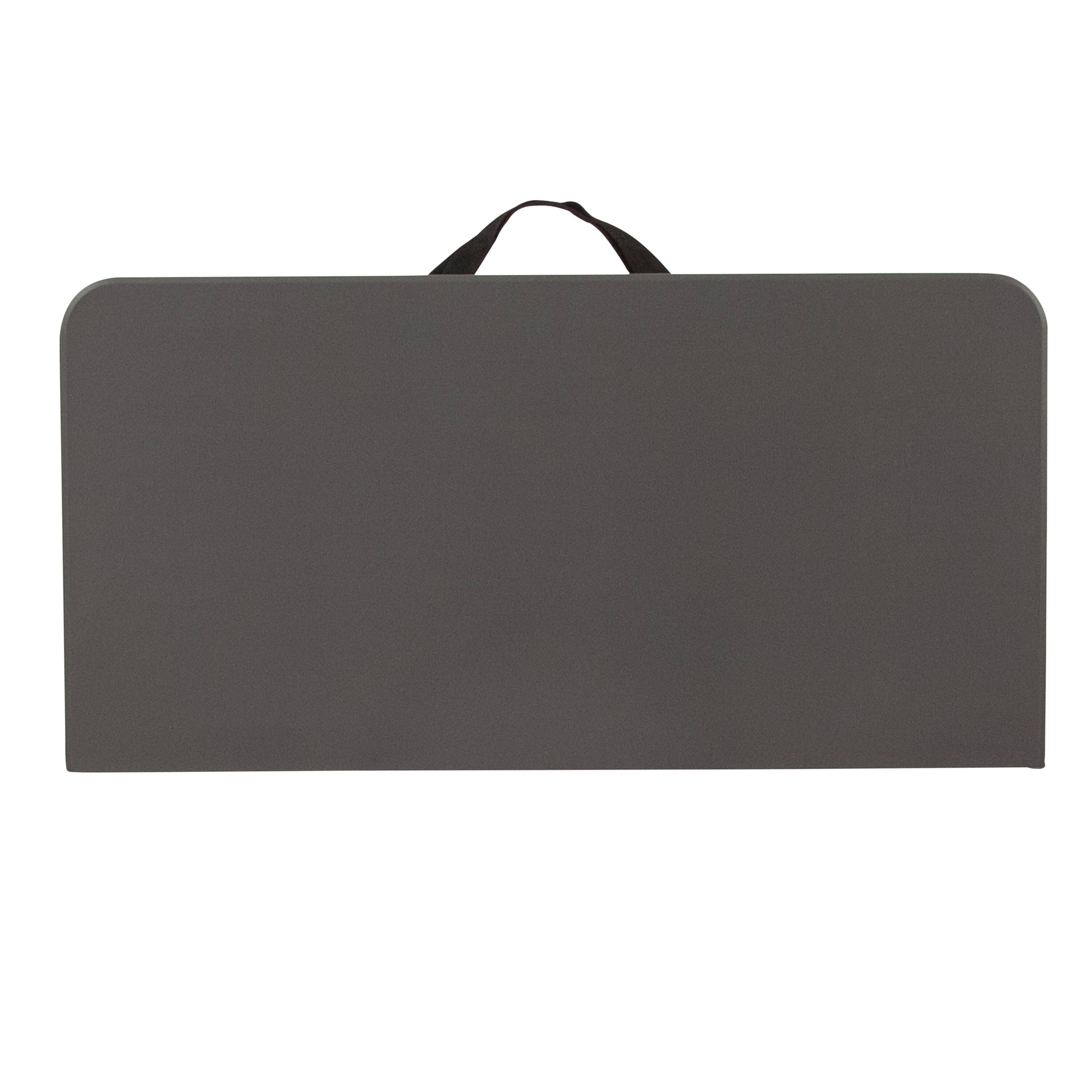 Alt View 17. Alamont Home - 2.83-Foot Square Bi-Fold Plastic Folding Table with Carrying Handle - Dark Gray.