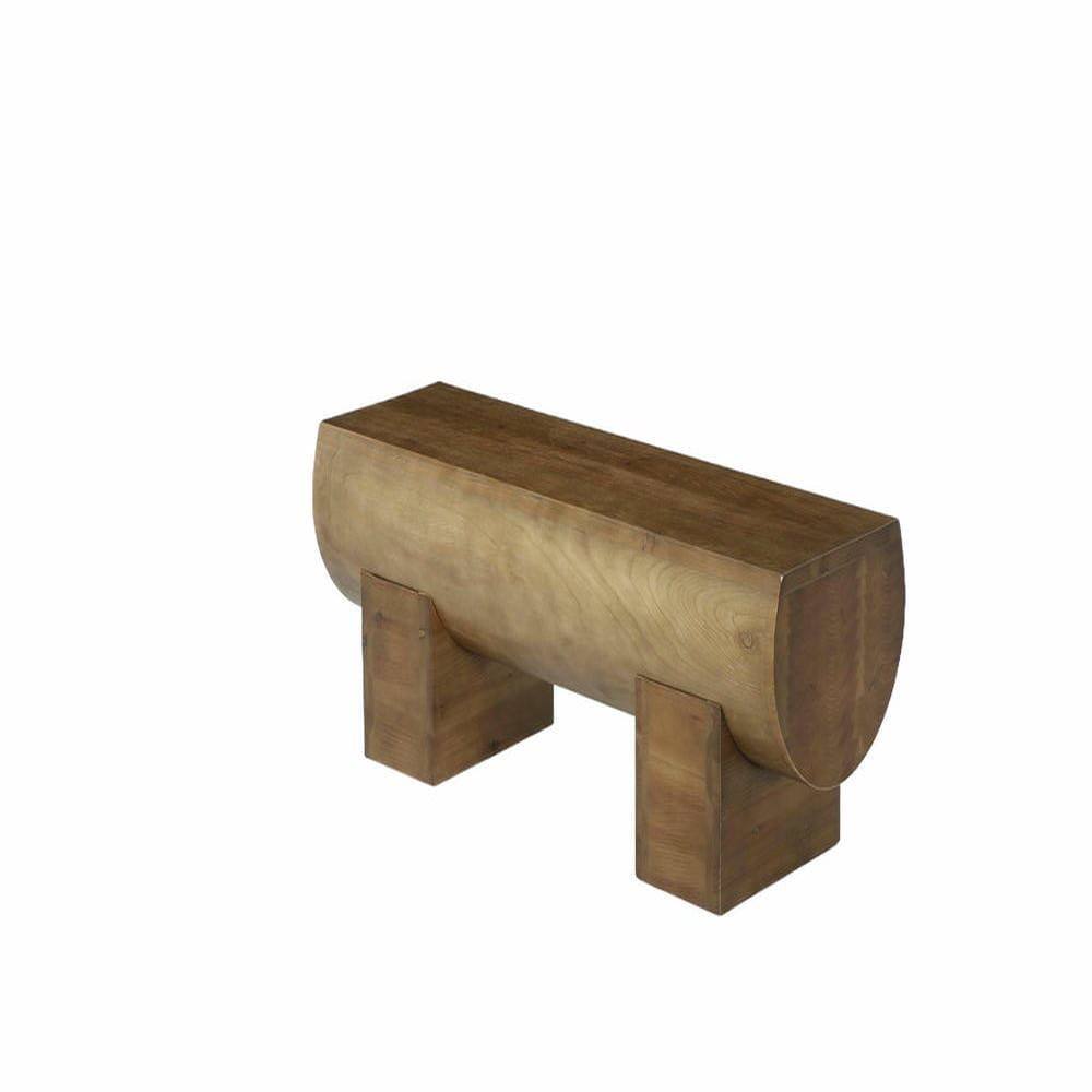 Left. Kadyn - 47-Inch Solid Wood Farmhouse Entryway Bench, End of Bed Seat, Brown - Brown.