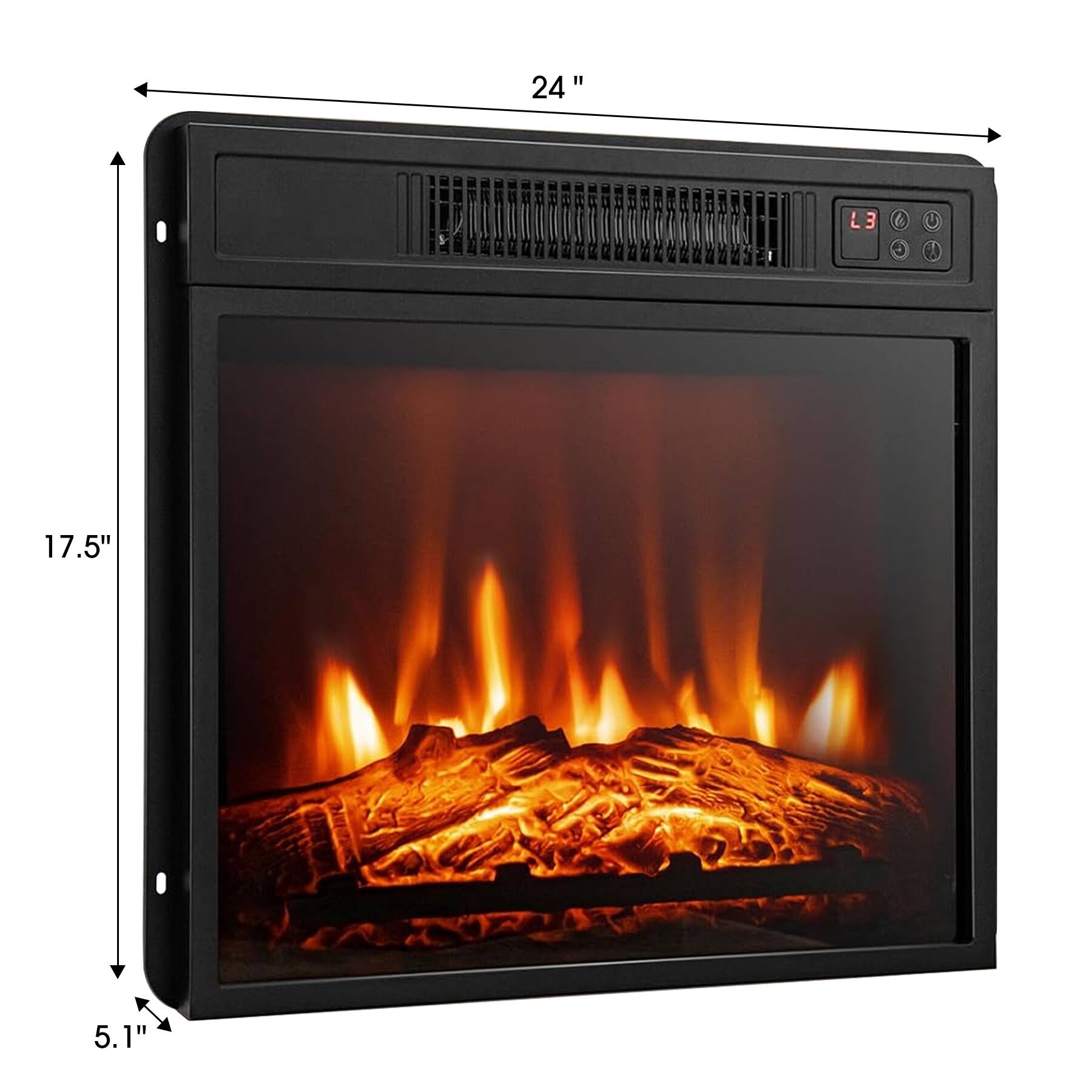 24" L x 17.5" W x 5.1" H